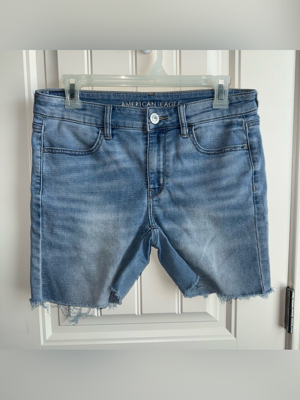 American Eagle Light Wash Denim Cutoff Shorts